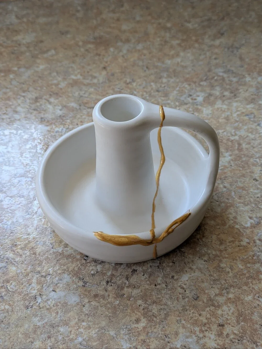 Kintsugi Ceramic Taper Candle Holder